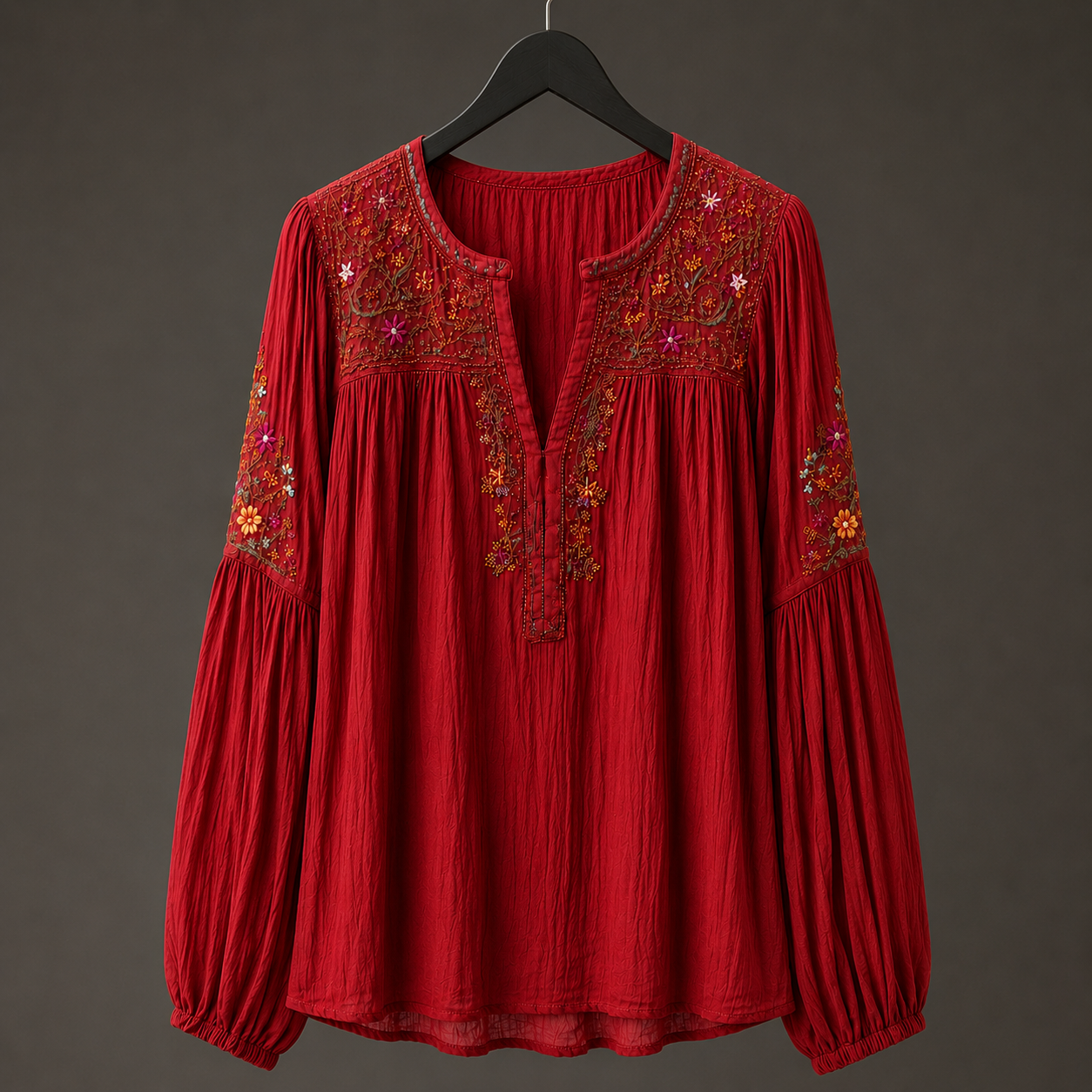 Purpurrote Boho-Bluse
