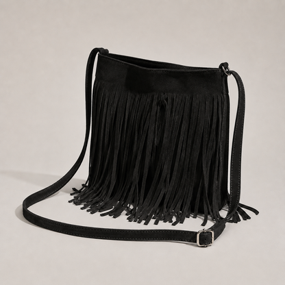 Suede Fringe Crossbody Bag