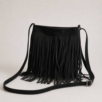 Suede Fringe Crossbody Bag side view