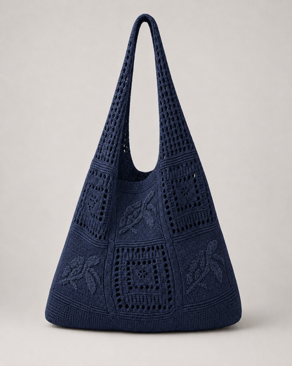 Crochet Knit Hobo Tote detail
