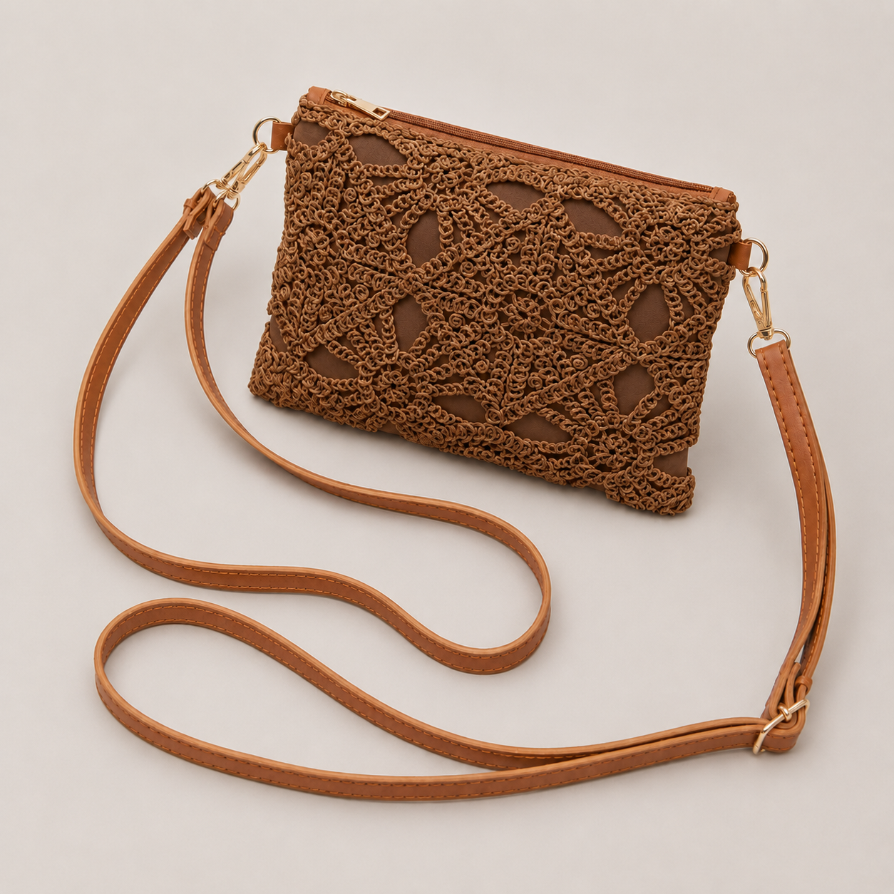 Woven Crossbody Clutch Bag side view