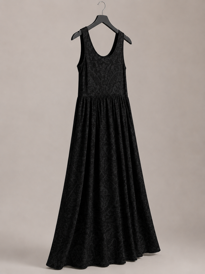 Mitternachtsblüten-Maxikleid