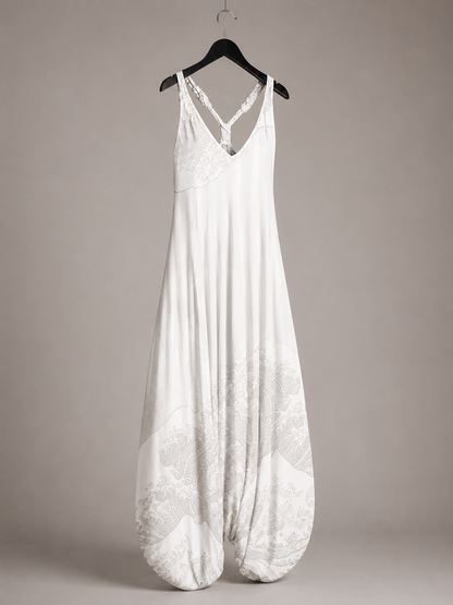 Ozeanwellen Haremshosen-Jumpsuit