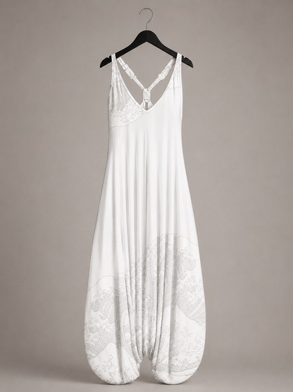 Ozeanwellen Haremshosen-Jumpsuit