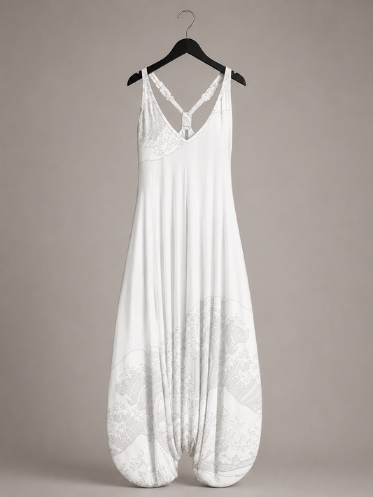 Ozeanwellen Haremshosen-Jumpsuit