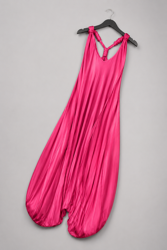 Zartrosa Haremshosen-Jumpsuit