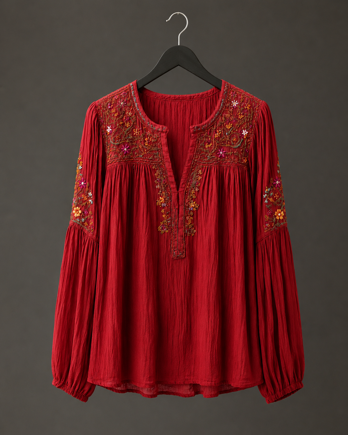 Purpurrote Boho-Bluse